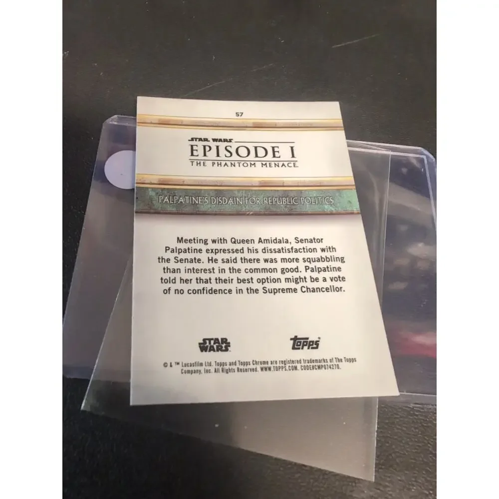 2024 Topps Chrome Sapphire Star Wars: The Phantom Menace #57 Palpatine Gold /50